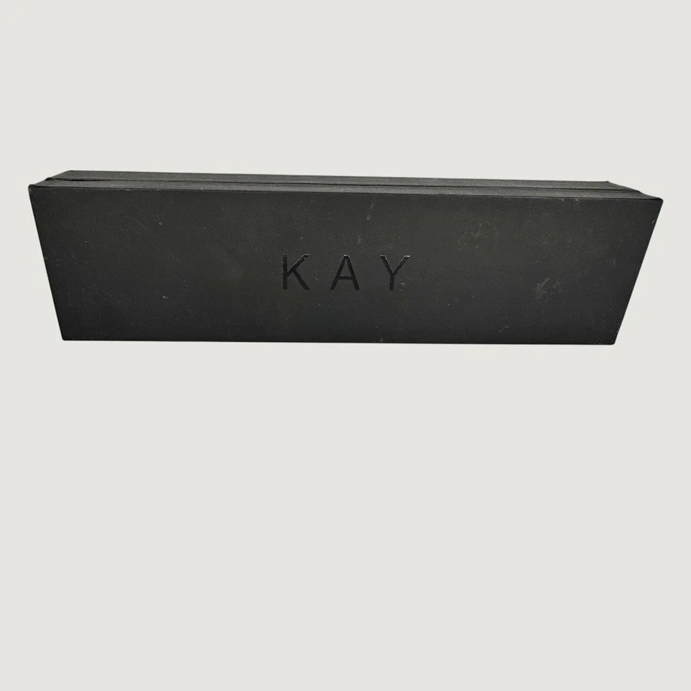 KAY Black Rectangle Velvet Lined Bracelet Jewelry Box 9x2x2 in 1-Piece